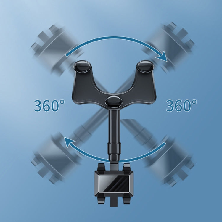 ZJ099 360 Degree Rotating Car Rearview Mirror Phone Holder(Classic Black) by buy2fix