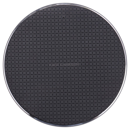 Q25 15W Plaid Pattern Desktop Metal Round Wireless Charger(Black) - Wireless Charger by buy2fix | Online Shopping UK | buy2fix