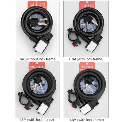 BG-0518 Mountain Bike Portable Anti-Theft Bold Cable Lock, Length: 1.5m With Lock Frame by buy2fix
