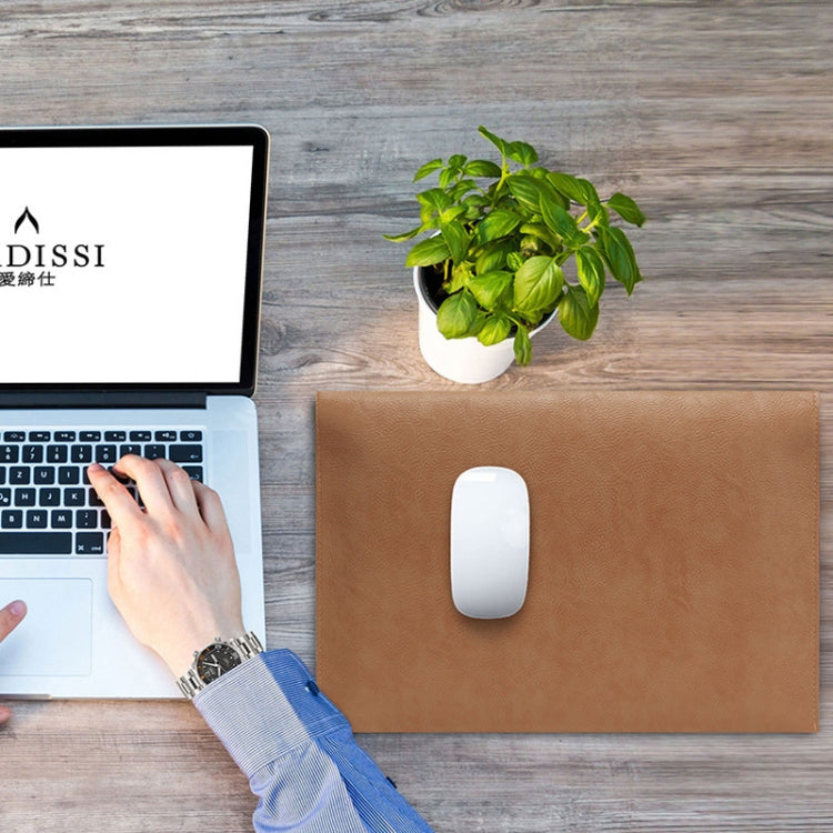 PU Leather Litchi Pattern Sleeve Case For 13.3 Inch Laptop, Style: Single Bag (Light Brown) by buy2fix