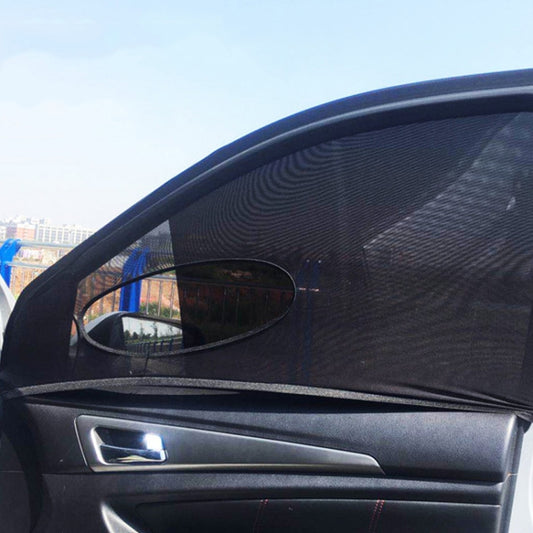 1 Pair Mesh Linen Car Adhesive Curtain Sunshade(Front Window) - Window Foils & Solar Protection by buy2fix | Online Shopping UK | buy2fix