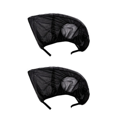 1 Pair Mesh Linen Car Adhesive Curtain Sunshade(Front Window) - Window Foils & Solar Protection by buy2fix | Online Shopping UK | buy2fix