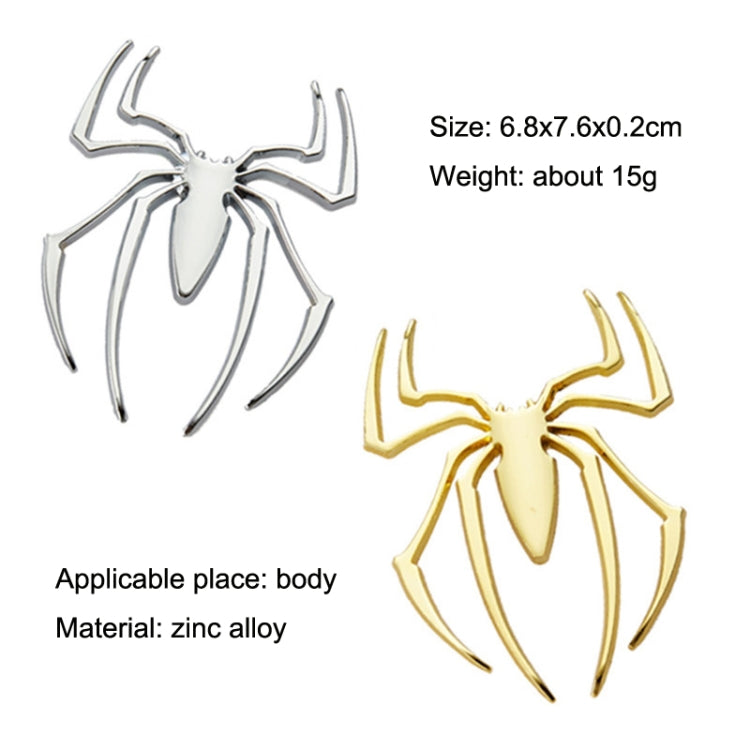10 PCS Metal Three-Dimensional Spider Car Sticker, Color Random Delivery by buy2fix