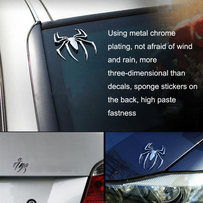 10 PCS Metal Three-Dimensional Spider Car Sticker, Color Random Delivery by buy2fix