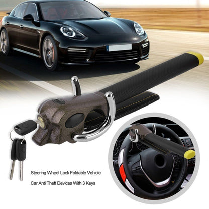 Car Steering Wheel Anti-Theft Lock((Black Gold)) by buy2fix