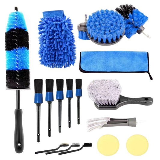 18 PCS / Set Electric Drill Cleaning Brush Water-Proof Gloves - Car washing supplies by buy2fix | Online Shopping UK | buy2fix