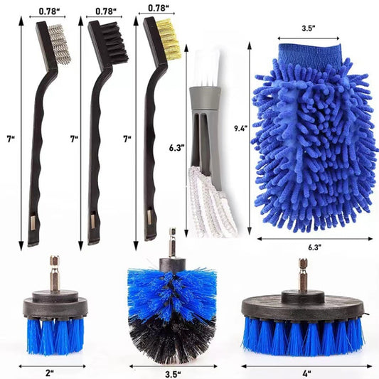 18 PCS / Set Electric Drill Cleaning Brush Water-Proof Gloves - Car washing supplies by buy2fix | Online Shopping UK | buy2fix