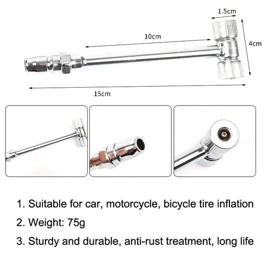 Car Tire Double-Ended Air Nozzle, Specification: T-type - Other Tools by buy2fix | Online Shopping UK | buy2fix