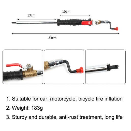 Car Tire Double-Ended Air Nozzle, Specification: Straight Handle - Other Tools by buy2fix | Online Shopping UK | buy2fix