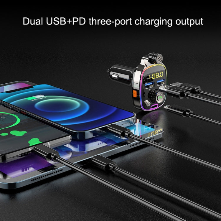 BC08 Car MP3 Bluetooth FM Transmitter With Ambient Light - Bluetooth Car Kits by buy2fix | Online Shopping UK | buy2fix