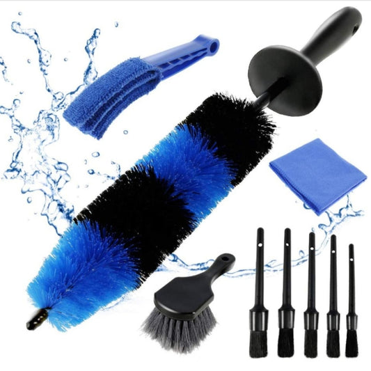 9 PCS / Set Car Wash Detail Brush Short Shank Tire Brush - Car washing supplies by buy2fix | Online Shopping UK | buy2fix