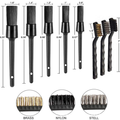 9 PCS / Set Car Wash Detail Brush Short Shank Tire Brush - Car washing supplies by buy2fix | Online Shopping UK | buy2fix