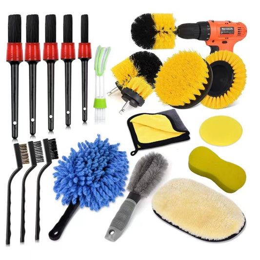19 PCS / Set Car Wheel Cleaning Brush Interior Detail Brush - Car washing supplies by buy2fix | Online Shopping UK | buy2fix