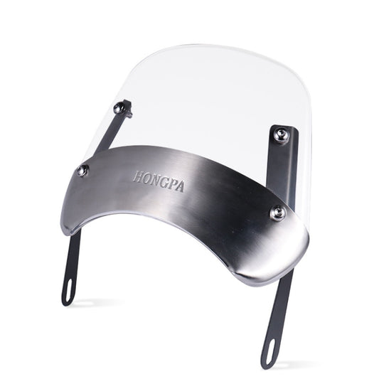 HONGPA DY-002 5-7 Inch Retro Motorcycle Modified PC Windshield(Transparent) - Others by buy2fix | Online Shopping UK | buy2fix
