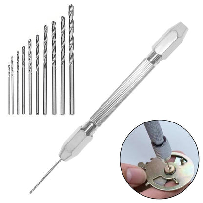 Double-ended Steel Pick + 10 Drills Aluminum Slloy Hand Drill Punch - Drill & Drill Bits by buy2fix | Online Shopping UK | buy2fix