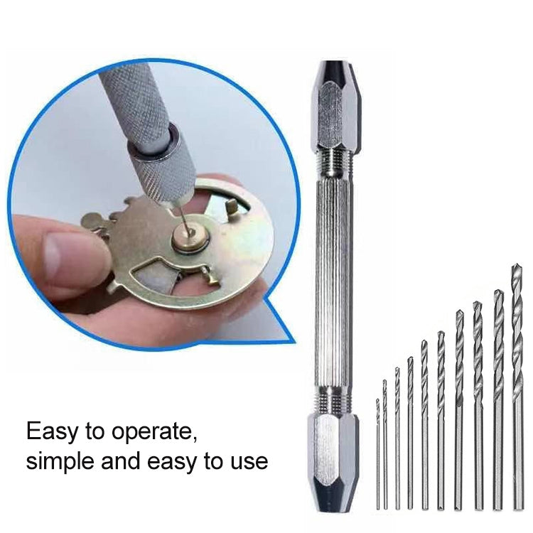 Double-ended Steel Pick + 10 Drills Aluminum Slloy Hand Drill Punch - Drill & Drill Bits by buy2fix | Online Shopping UK | buy2fix