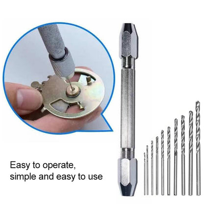 Double-ended Steel Pick + 10 Drills Aluminum Slloy Hand Drill Punch - Drill & Drill Bits by buy2fix | Online Shopping UK | buy2fix