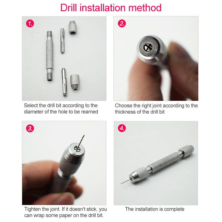 Double-ended Steel Pick + 10 Drills Aluminum Slloy Hand Drill Punch - Drill & Drill Bits by buy2fix | Online Shopping UK | buy2fix