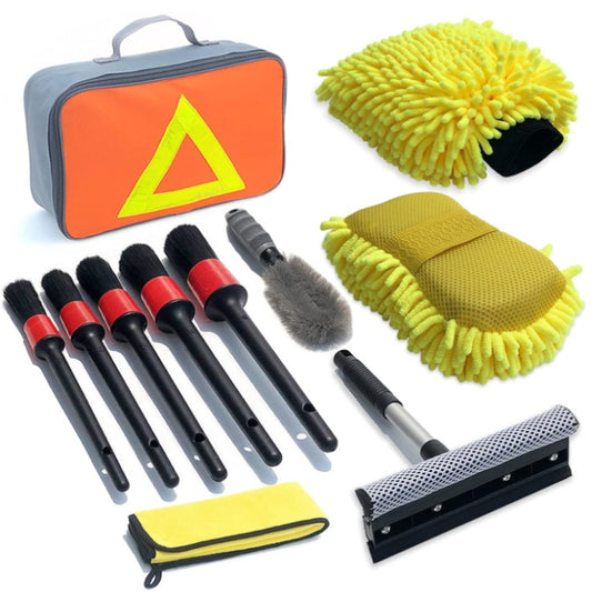 11 PCS / Set Soft Detail Brush Waterproof Car Wash Gloves - Car washing supplies by buy2fix | Online Shopping UK | buy2fix