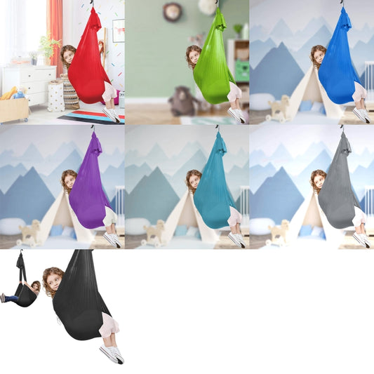 Kids Elastic Hammock Indoor Outdoor Swing, Size: 1.5x2.8m (Black) - Hammocks by buy2fix | Online Shopping UK | buy2fix