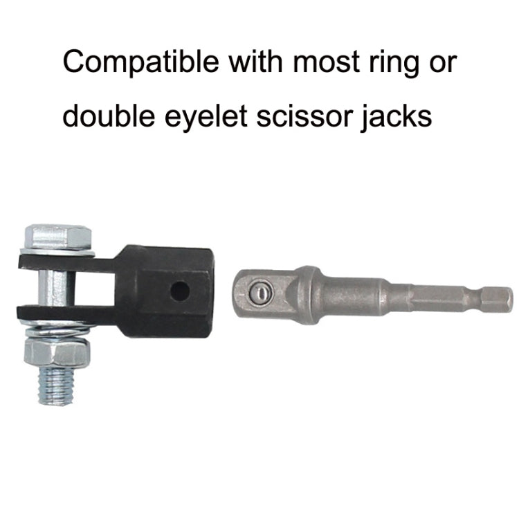 TO-OL007 Car Scissors Jack Adapter + Steel Ball Post(Black) - Car Jacks by buy2fix | Online Shopping UK | buy2fix