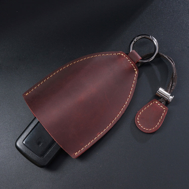 18Y-009 Vintage Handmade Leather Car Pull-Out Key Case(Oil Wax Skin Olive Green) by buy2fix