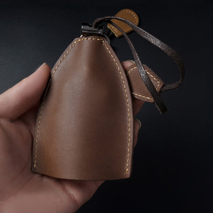 18Y-009 Vintage Handmade Leather Car Pull-Out Key Case(Oil Wax Skin Tea) by buy2fix