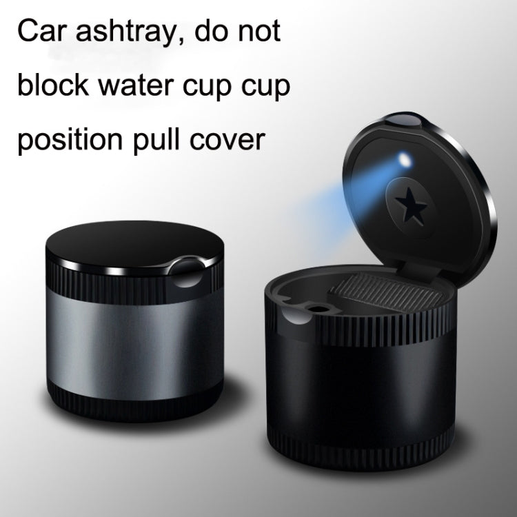 Car Ashtray With LED Ambient Light(Black) by buy2fix