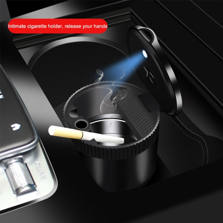 Car Ashtray With LED Ambient Light(Silver) by buy2fix