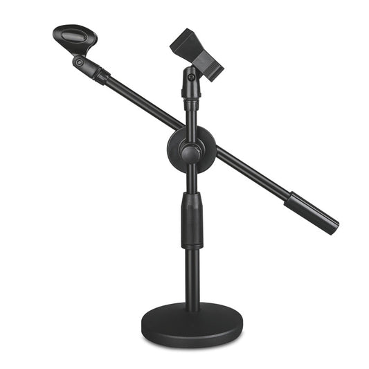 LKT-300 30-65cm Full Metal Disc Base Dual Microphone Stand,Size: 140mm Base - Stand by buy2fix | Online Shopping UK | buy2fix
