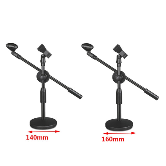 LKT-300 30-65cm Full Metal Disc Base Dual Microphone Stand,Size: 140mm Base - Stand by buy2fix | Online Shopping UK | buy2fix