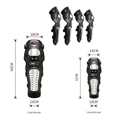 PRO-BIKER RH-1010 Motorcycle Keep Warm Anti-Fall Stainless Steel Protective Gear(Knee Pads + Elbow Pads) - Protective Gear by buy2fix | Online Shopping UK | buy2fix