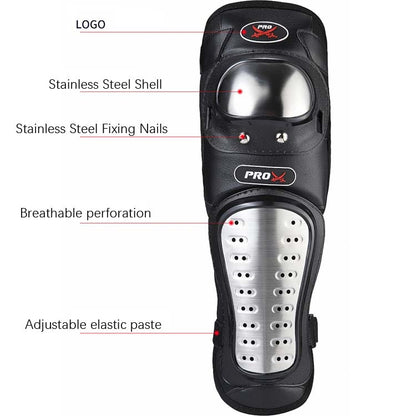 PRO-BIKER RH-1010 Motorcycle Keep Warm Anti-Fall Stainless Steel Protective Gear(Knee Pads + Elbow Pads) - Protective Gear by buy2fix | Online Shopping UK | buy2fix