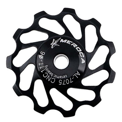 MEROCA Ceramic Bearing Mountain Bike Guide Wheel(11T Black) by MEROCA