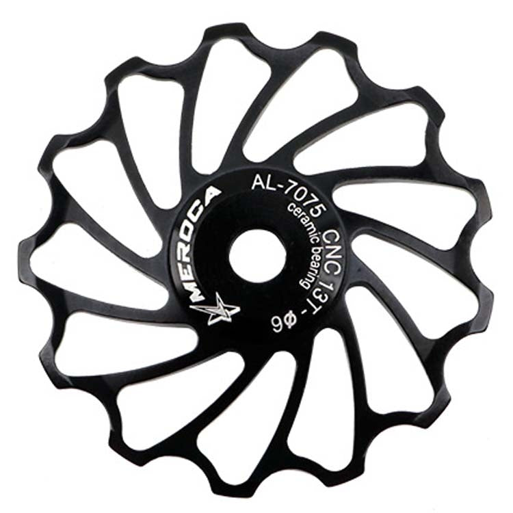 MEROCA Ceramic Bearing Mountain Bike Guide Wheel(13T Black) by MEROCA