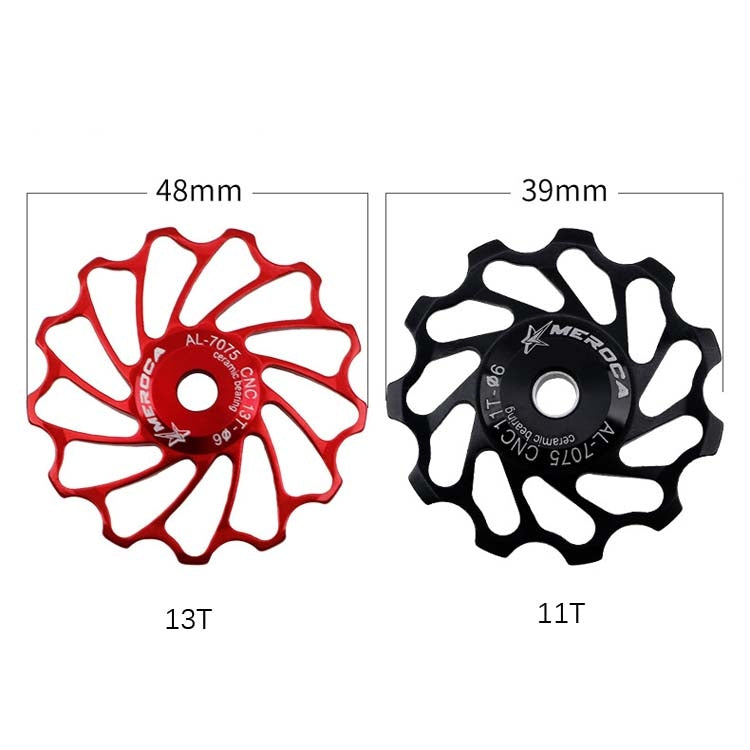 MEROCA Ceramic Bearing Mountain Bike Guide Wheel(11T Black) by MEROCA
