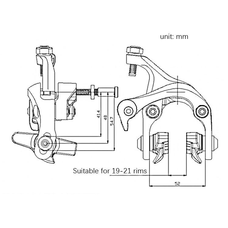 Meroca Bicycle Aluminum Alloy C Brake, Color: Black Single Front by MEROCA