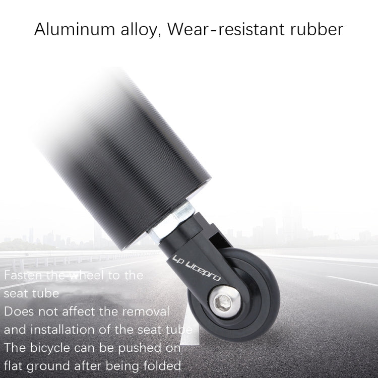 LP LitePro Folding Bike Seat Post Easy Wheel(Silver) - Others by LP LitePro | Online Shopping UK | buy2fix