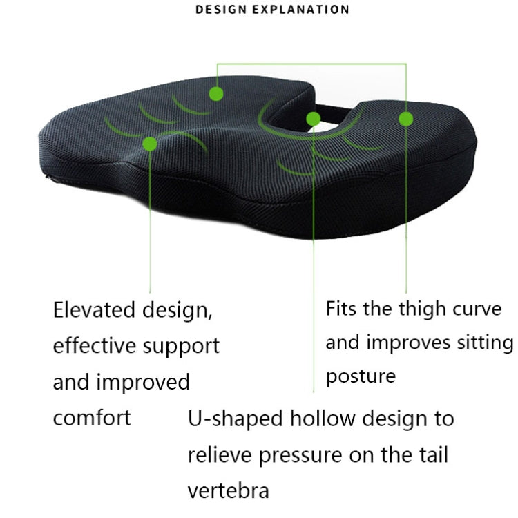 QFC-023 U-shaped Slow Rebound Memory Foam Car Seat Cushion(Black) by buy2fix