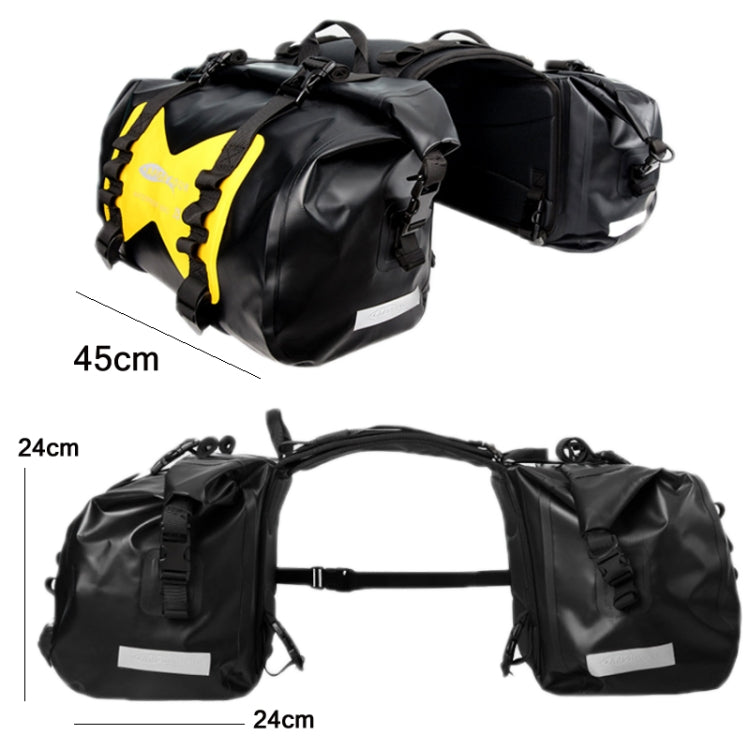 AFISHTOUR FM2021 Large Capacity Waterproof Motorcycle Rear Seat Bag, Color: Yellow - Bags & Luggages by AFISHTOUR | Online Shopping UK | buy2fix
