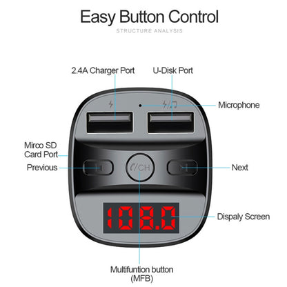 T60 Car MP3 Bluetooth Player Charger - Bluetooth Car Kits by buy2fix | Online Shopping UK | buy2fix
