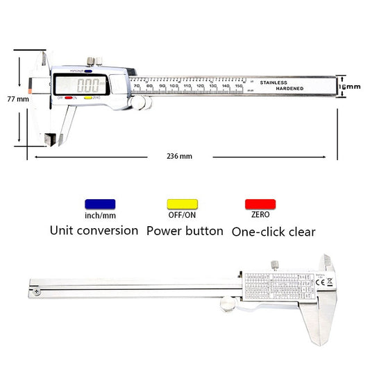 JS-04 Stainless Steel Electronic Digital Caliper, Specification: 0-150mm - Measuring Tools by buy2fix | Online Shopping UK | buy2fix