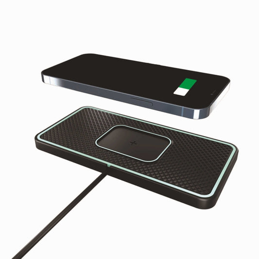 C1-PRO 2 In 1 15W Car Wireless Charging Anti-Slip Pad With Luminous For AirPods / iPhone - Wireless Charging Pads by buy2fix | Online Shopping UK | buy2fix