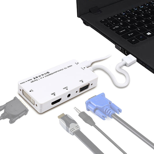 Cabledeconn D0407 HDMI VGA DVI Connection HDTV Monitor Cable(White) by buy2fix