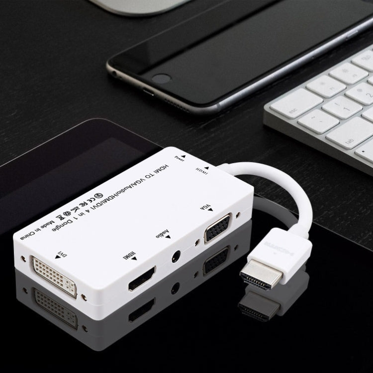 Cabledeconn D0407 HDMI VGA DVI Connection HDTV Monitor Cable(White) by buy2fix