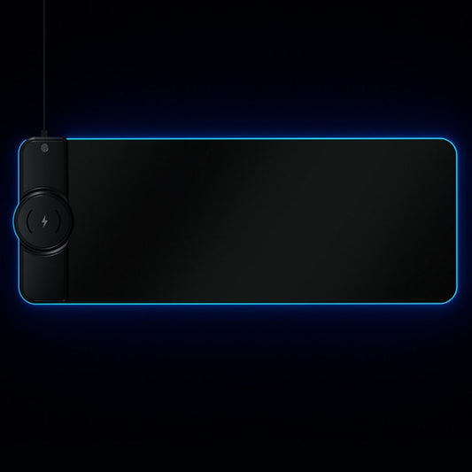 K9186 Multifunctional RGB Lighting Mouse Pad With Wireless Charger(Black) by buy2fix