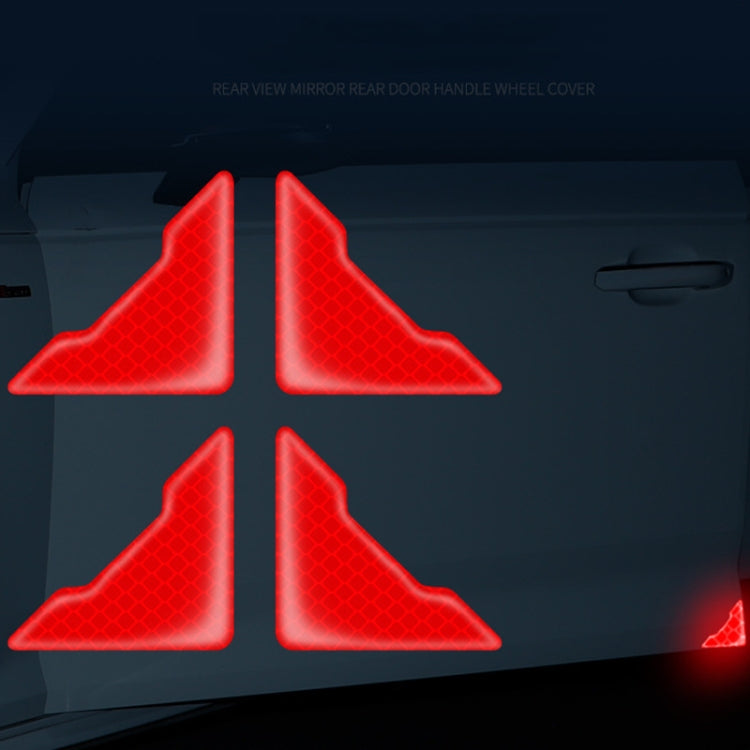 4pcs /Set Car Safety Warning Reflective Anti-Strike Stickers, Color: Epoxy Red by buy2fix