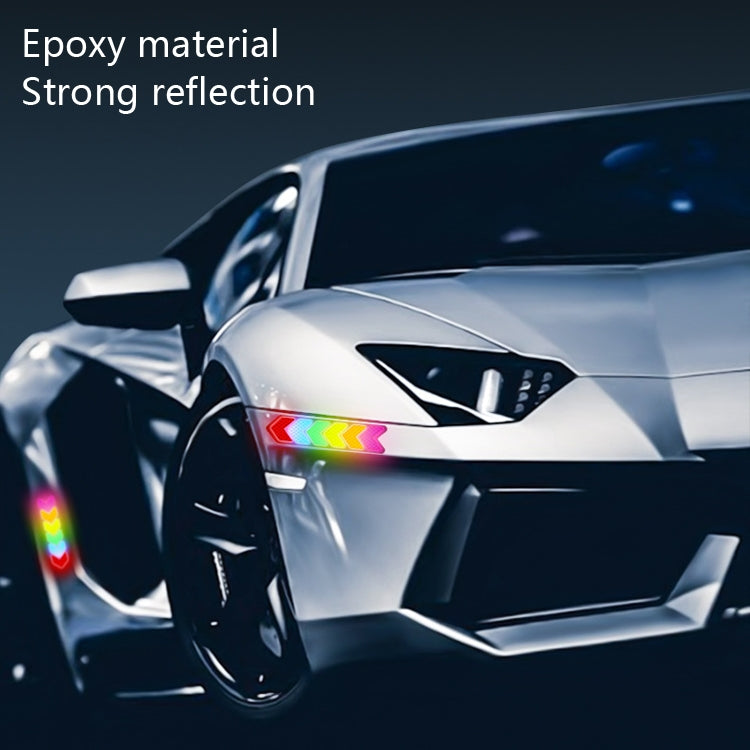 4pcs /Set Car Safety Warning Reflective Anti-Strike Stickers, Color: Epoxy Colorful by buy2fix