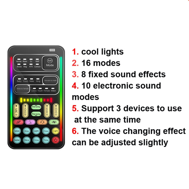 i9  Set Voice Changer Game Live Broadcast Mobile Computer Sound Card - Live Sound Effects Processors by buy2fix | Online Shopping UK | buy2fix