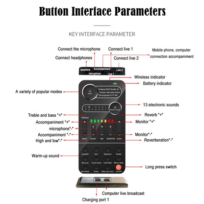 K9 Set Voice Changer Game Live Broadcast Mobile Computer Sound Card - Live Sound Effects Processors by buy2fix | Online Shopping UK | buy2fix
